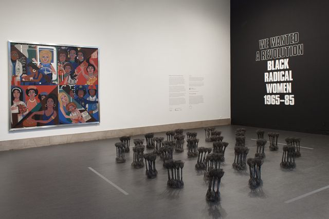 Installation view for Brooklyn Museum's 2017 show "We Wanted A Revolution: Black Radical Women, 1965–85" featuring Ringgold's piece.
